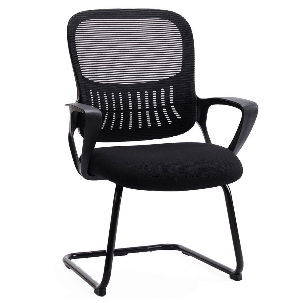 CONCETTA Ergonomic office chair - with storage basket, no wheels, breathable back, suitable for office, bedroom, living room.