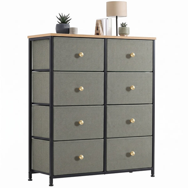 CONCETTA 8-Drawer Fabric Dresser, Storage Organizer Cabinet for Living Room, Bedroom, Office