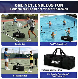 CONCETTA Badminton & Small Pickleball Net - 3/4.2/5.2M Widths, Adjustable 85-153cm Height, Foldable with Carry Bag for Backyard/Indoor/Outdoor Games