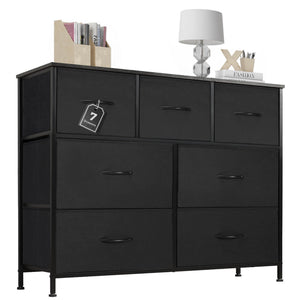 CONCETTA Dresser for Bedroom-with 7 Drawers, Chest Tower TV Stand,  Wooden Top for Living Room,  Bedroom, Closet