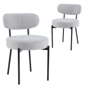 CONCETTA Dining Chair Set of 4 Modern Upholstered Fabric Chairs with Metal Legs for Kitchen Living Room Dining Room