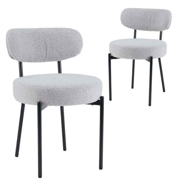 CONCETTA Dining Chair Set of 4 Modern Upholstered Fabric Chairs with Metal Legs for Kitchen Living Room Dining Room