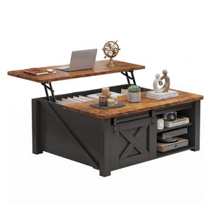 CONCETTA 31.5" Lift Top Coffee Table with Large Hidden Storage, Adjustable Shelves