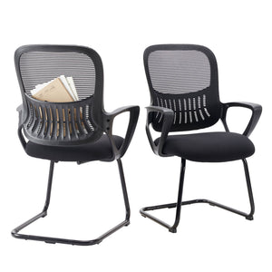 CONCETTA Ergonomic office chair - with storage basket, no wheels, breathable back, suitable for office, bedroom, living room.