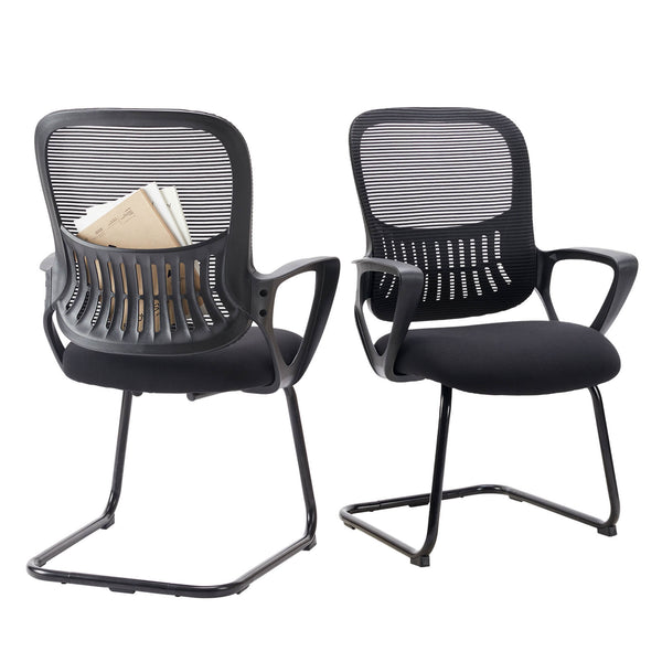 CONCETTA Ergonomic office chair - with storage basket, no wheels, breathable back, suitable for office, bedroom, living room.