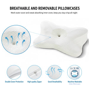 Ergonomic Cervical Pillow Orthopedic Cervical Pillow for Neck Pain Relief, King, White