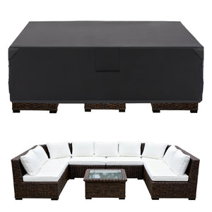 CONCETTA Rectangular Patio Furniture Cover, 600D Waterproof Outdoor Dining Table & Chair Cover, Heavy Duty