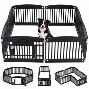 CONCETTA Portable Dog Playpen for Indoor, Plastic Lightweight Indoor Puppy Pen with Door, Customizable