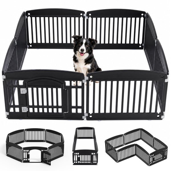 CONCETTA Portable Dog Playpen for Indoor, Plastic Lightweight Indoor Puppy Pen with Door, Customizable