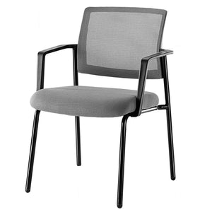 CONCETTA Mesh Back Arm Upholstered Fabric, Sturdy Metal Stacking Chairs, Easy to Use and Store, Outdoor and Indoor, for Home