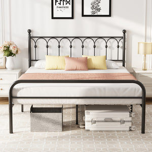CONCETTA Metal Platform Bed Frame with Rounded Base & Protective Footpads, Underbed Storage, No Box Spring Needed for Bedroom