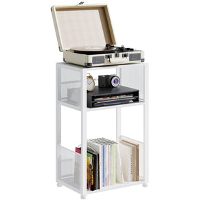CONETTA Record Player Stand, 3 Tier Turntable Table with Vinyl Storage for up to 100 Albums, End Side Table for Living Room Bedroom