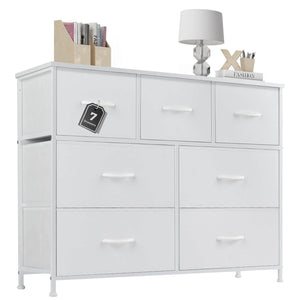 CONCETTA Dresser for Bedroom-with 7 Drawers, Chest Tower TV Stand,  Wooden Top for Living Room,  Bedroom, Closet