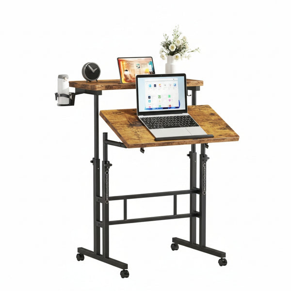 CONCETTA 23.6 inch Mobile Standing Desk, Adjustable Height Rolling Computer Desk for Home Office, Portable Treadmill Sit Stand Workstation