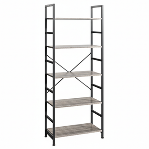 CONCETTA Bookshelf Small Industrial Storage Shelf & Shelves, Metal Bookcase for Home Office, Living Room, Bedroom