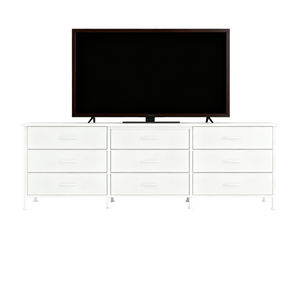 CONCETTA Storage TV Dresser, Metal Frames Resist Deformation, Adjustable Feet Prevent Tipping, Supports TV up to 55-80 inch, Suitable for Living Room,Black