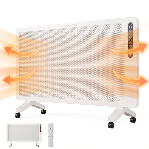 CONCETTA Electric Space Heater, 1500W Panel Convection Heater with Remote Control, Wall‑mount & Freestanding, 25H Timer Overheat Tip‑Over Safety Protection for Living Room Bedroom