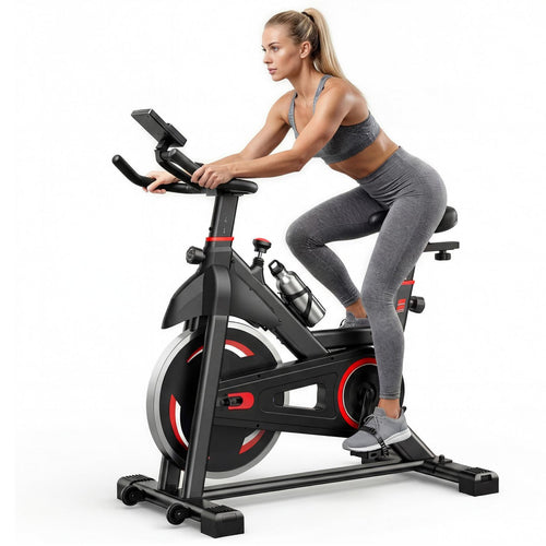 CONCETTA Exercise Bike for Home Gym, Stationary Indoor Cycling Bike, Low Noise Cardio Workout Equipment with Adjustable Resistance
