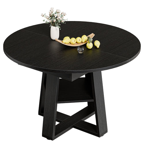 CONCETTA Extendable Dining Table for 4-8, Space-Saving with Storage Shelf, Adjustable Oval Design for Kitchen and Living Room