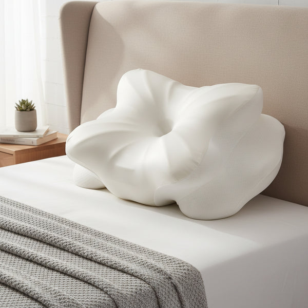 CONCETTA Contour Memory Foam Pillow,Includes Pillowcase, Ergonomic Neck and Shoulder Support Pillow for Side and Back Sleepers, Queen Size