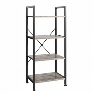 CONCETTA Bookshelf Small Industrial Storage Shelf & Shelves, Metal Bookcase for Home Office, Living Room, Bedroom