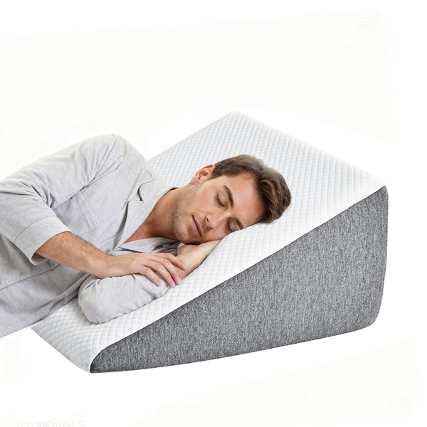 Wedge Pillow for Sleeping, Memory Foam Body Pillow for Acid Reflux, Neck & Back Pain Relief, Post-Surgery Recovery & Snoring Reduction, 12Inch