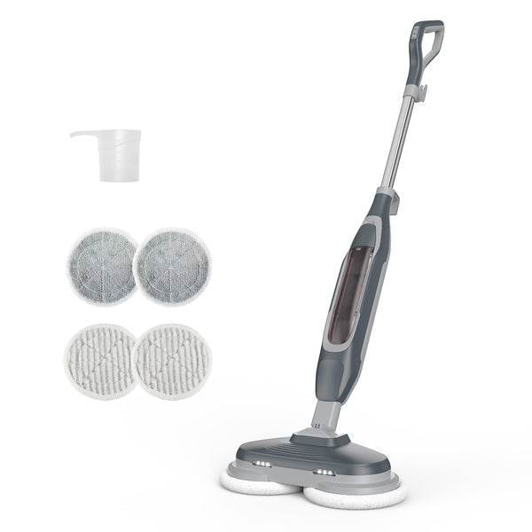 CONCETTA Hard Floor Steam Mop with Dual Cleaning Heads, 3 Steam Modes, LED Headlights