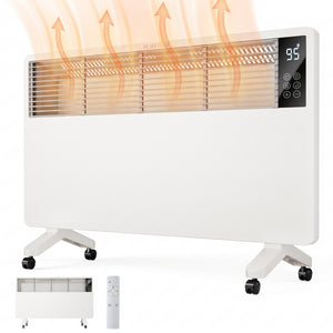 CONCETTA Electric Space Heater, 1500W Panel Convection Heater with Remote Control, Wall‑mount & Freestanding for Living Room Bedroom, 25H Timer Overheat Tip‑Over Safety Protection