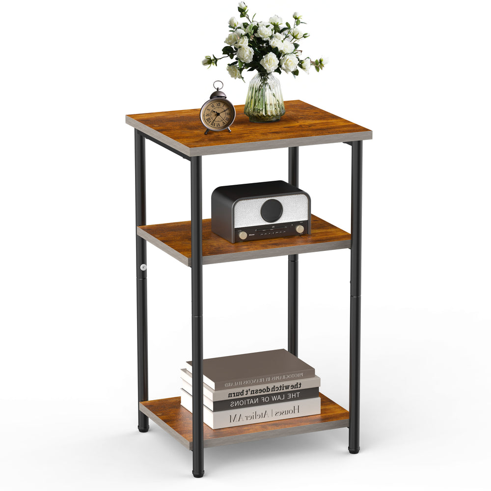 CONCETTA End Table with 3 Shelves, 2PC Narrow Nightstand for Small Spaces, Easy Assembly, Ideal for Living Room and Bedroom
