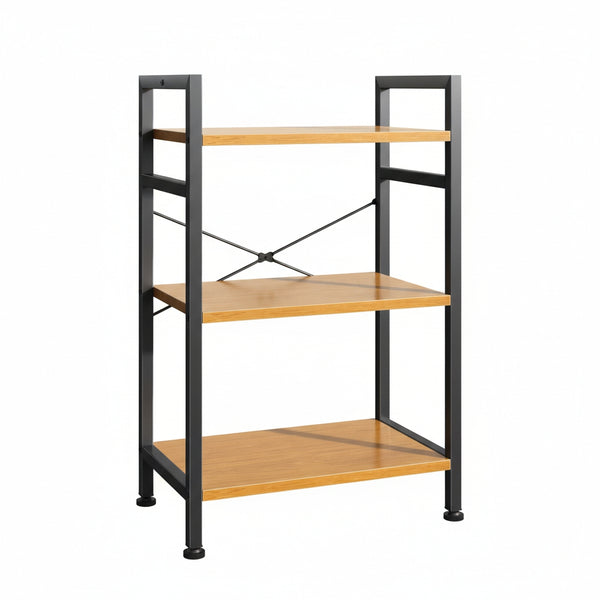 CONCETTA Bookshelf Small Industrial Storage Shelf & Shelves, Metal Bookcase for Home Office, Living Room, Bedroom