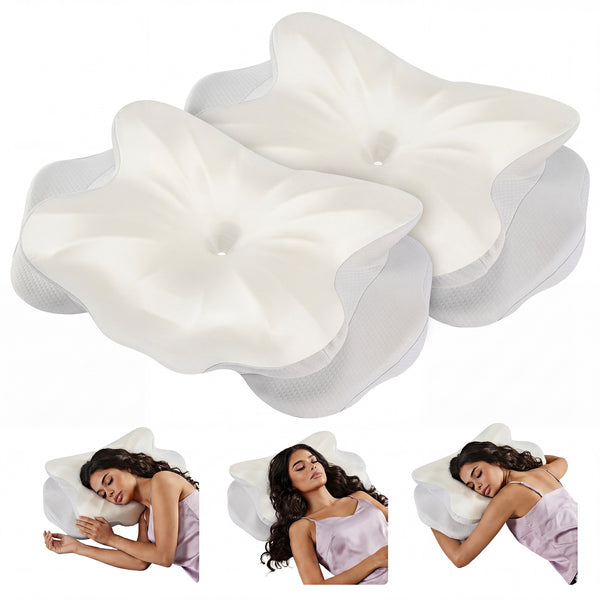 CONCETTA Contour Memory Foam Pillow,Includes Pillowcase, Ergonomic Neck and Shoulder Support Pillow for Side and Back Sleepers, Queen Size