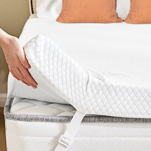CONCETTA Gel Memory Foam Mattress Topper Full Size, Bed Topper with Removable Soft Cover, White
