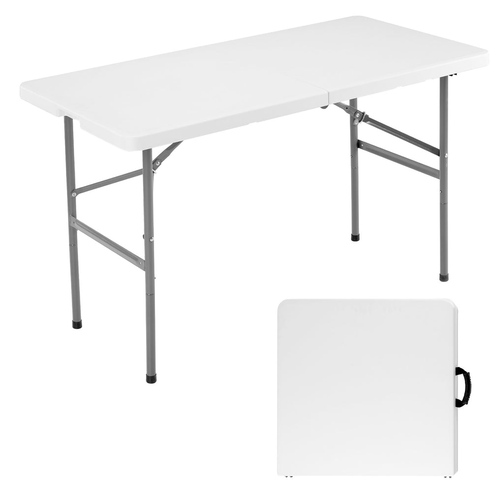CONCETTA Outdoor Indoor Portable Folding Table, Heavy Duty Foldable Table, Carrying Handle for Camping Picnic