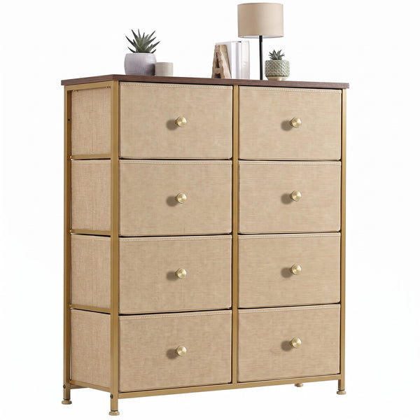 CONCETTA 8-Drawer Fabric Dresser, Storage Organizer Cabinet for Living Room, Bedroom, Office
