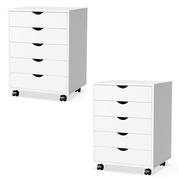 CONCETTA 5 Drawer Chest of Drawers, Wooden Dresser, Removable Storage Cabinet, Can be placed under Desk, Suitable for Home, Office