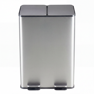 CONCETTA Dual Compartment Trash Can, Kitchen Garbage Can Recycling Bin with Soft-Close Foot Pedal and emovable Inner Buckets, Fingerprint-Resistant, 2 x 8 Gallon