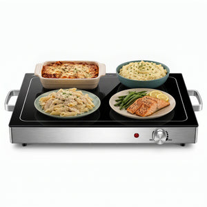 SHOUFTW Stainless Steel Electric Warming Tray, Buffet Server with Adjustable Temperature Control, Food Warmer for Parties, Holidays & Catering.