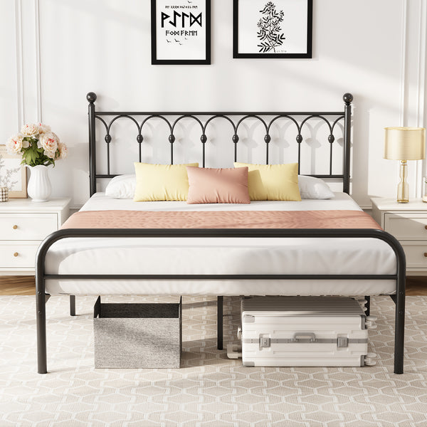 CONCETTA Metal Platform Bed Frame with Rounded Base & Protective Footpads, Underbed Storage, No Box Spring Needed for Bedroom