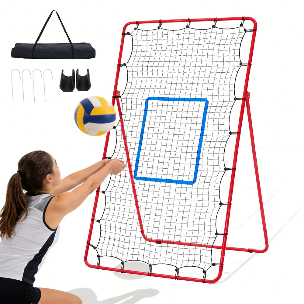 CONCETTA Volleyball Rebounder Net, Adjustable Angle Ball Return Equipment for Indoor Outdoor Use, Durable & Portable with Carry Bag