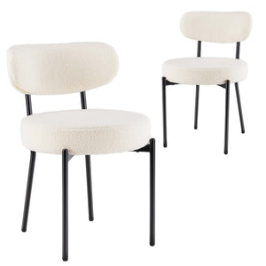 CONCETTA Dining Chair Set of 4 Modern Upholstered Fabric Chairs with Metal Legs for Kitchen Living Room Dining Room
