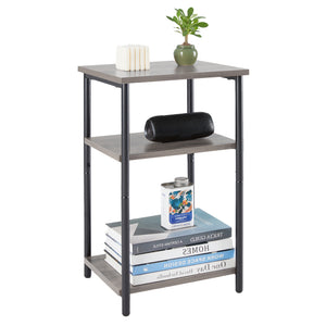 CONCETTA End Table with 3-Tier Storage, Narrow Nightstand for Small Spaces, Easy to Assemble