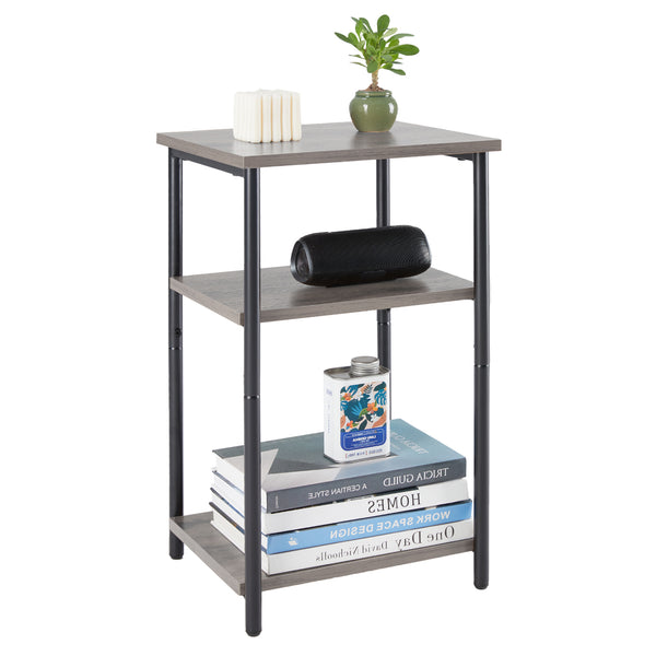 CONCETTA End Table with 3-Tier Storage, Narrow Nightstand for Small Spaces, Easy to Assemble