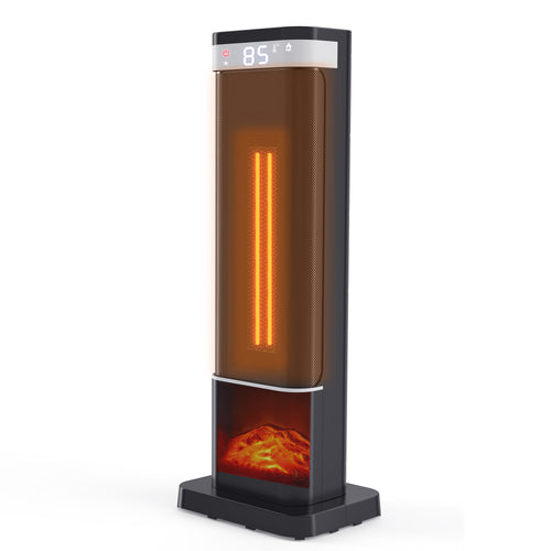 SHOUFTW 1500W Space Heater, 24" Electric Heater with Remote and Thermostat, 12H Timer, 4 Modes & 70°Oscillation, Overheat & Tip-Over Protection for Indoor
