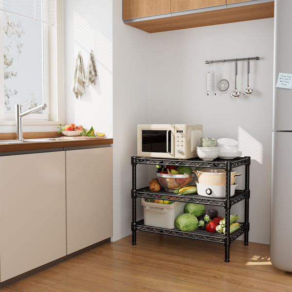 Metal Wire Storage Rack, Heavy-Duty Shelving Unit for Kitchen and Bathroom Organization