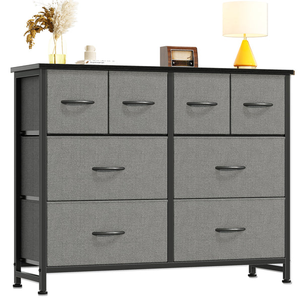 CONCETTA 8-Drawer Fabric Dresser, Wide Chest of Drawers, TV Stand for Bedroom, Living Room