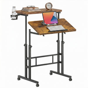 CONCETTA 23.6 inch Mobile Standing Desk, Adjustable Height Rolling Computer Desk for Home Office, Portable Treadmill Sit Stand Workstation