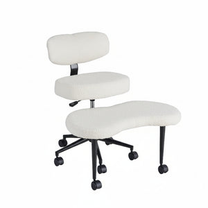 CONCETTA Meditation Cross Legged Chair PRO, Featuring Mobile Casters and 360° Swivel Design, Adjustable Backrest Relieves Pressure for Home Office, Personal Meditation Space