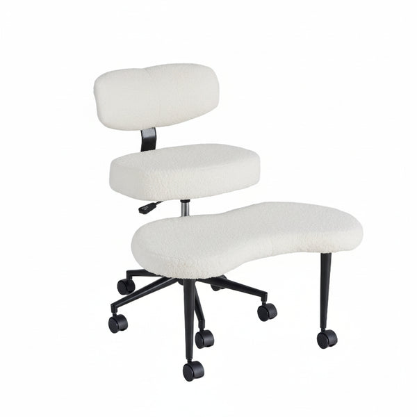 CONCETTA Meditation Cross Legged Chair PRO, Featuring Mobile Casters and 360° Swivel Design, Adjustable Backrest Relieves Pressure for Home Office, Personal Meditation Space