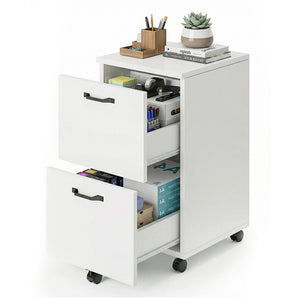 2-Drawer Rolling File Cabinet with Lockable Wheels, Printer Stand with Storage for Home Office
