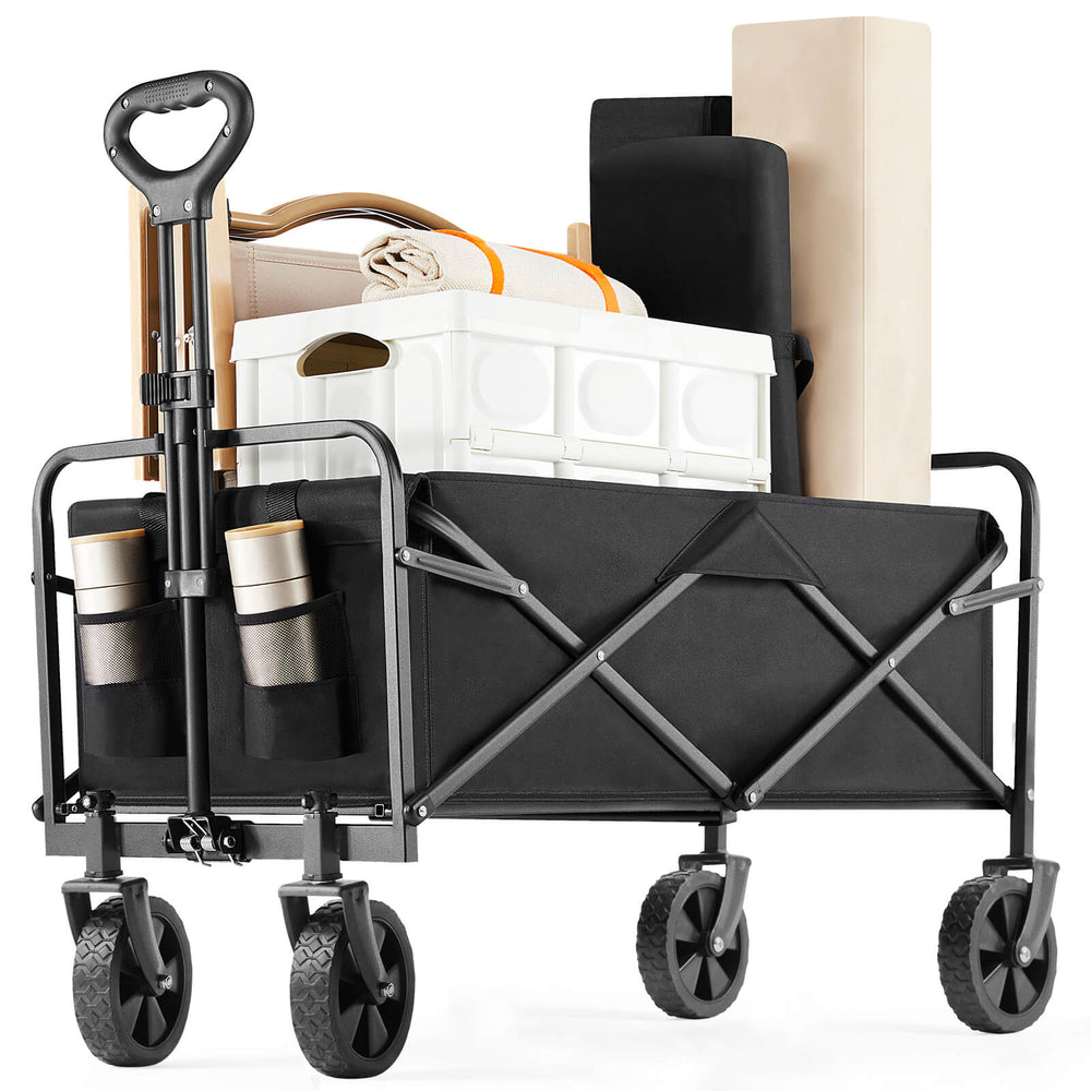 CONCETTA Wagons Carts Foldable with All-Terrain Wheels - foldable, extra large capacity, with drink holder, Suitable for Camping Sports Outdoor Activities